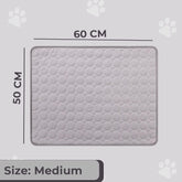 Kuber Industries Rectangular Dog & Cat Bed|Premium Cool Ice Silk with Polyester With Bottom Mesh|Multi-Utility Self-Cooling Pad For Dog & Cat|Light-weight & Durable Dog Bed|ZQCJ001G-M|Grey (Pack Of 6)